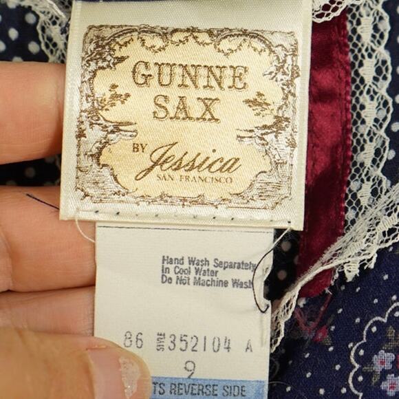 Vintage‎ Gunne Sax Prairie Dress 9 Calico Cottagecore Midi Sundress 70s - Picture 9 of 10